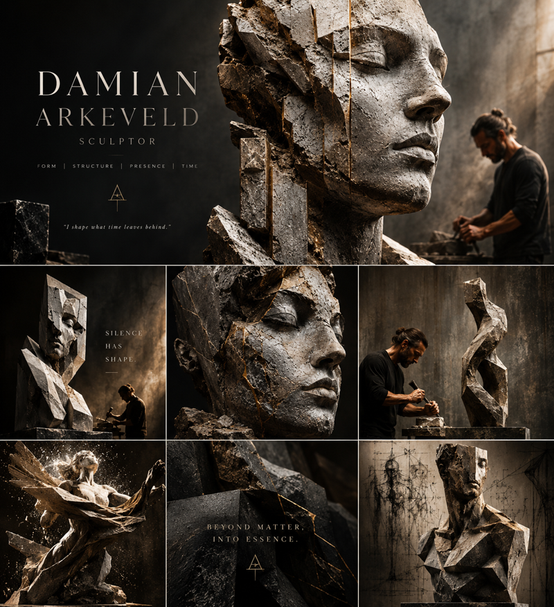 Silent Witness — stone sculpture by Damian Arkeveld