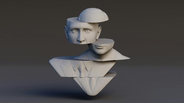Abstract contemporary sculpture with flowing organic forms