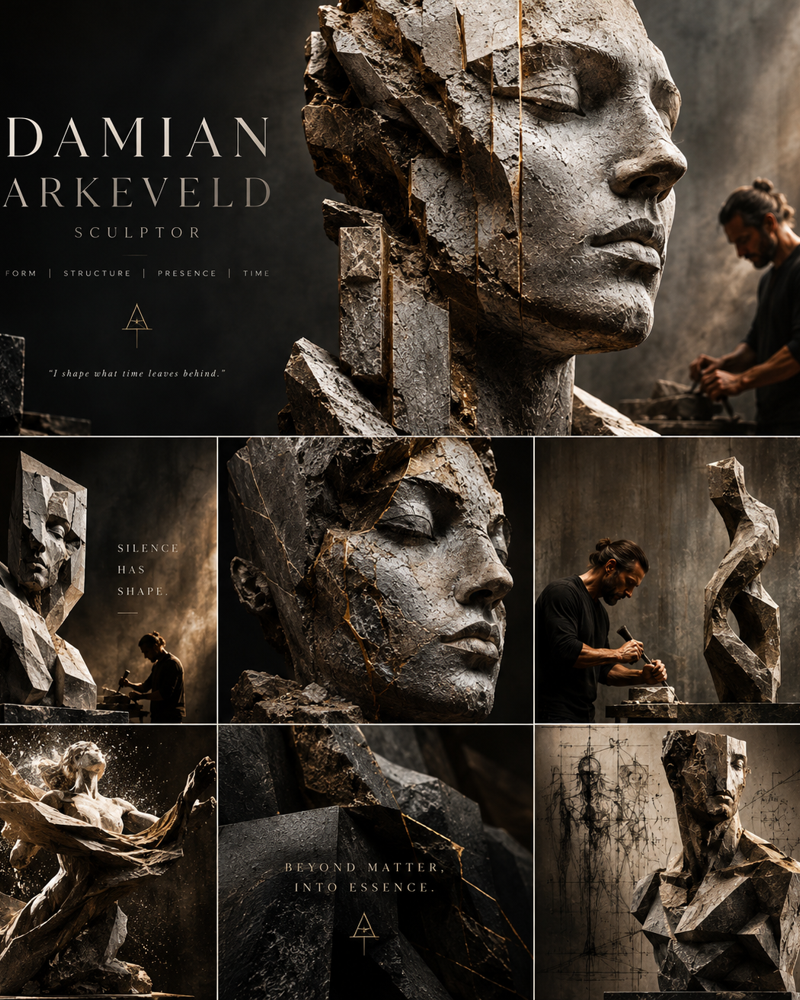 Silent Witness — stone sculpture by Damian Arkeveld